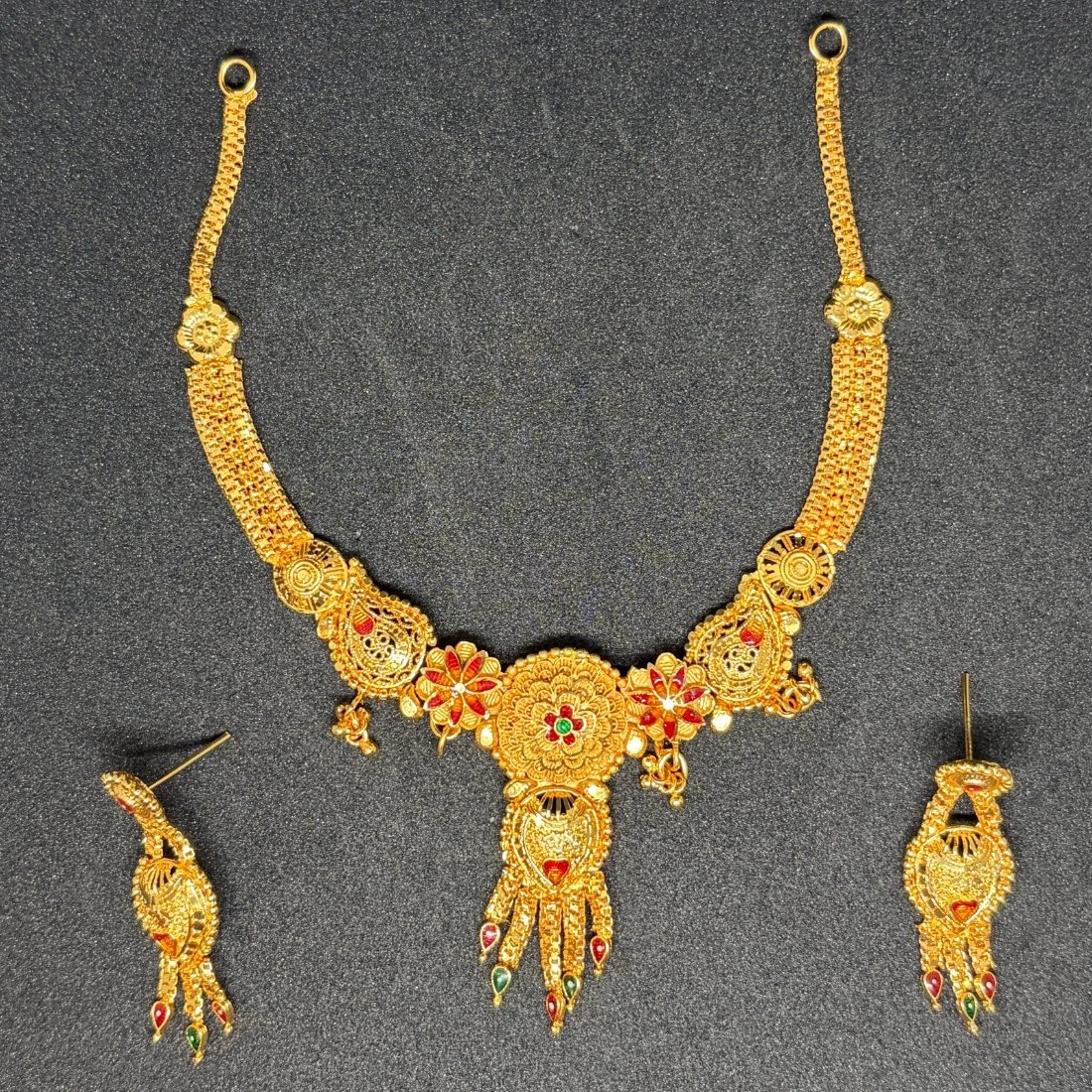 Pink Buds Evil Eye Silver Anklet