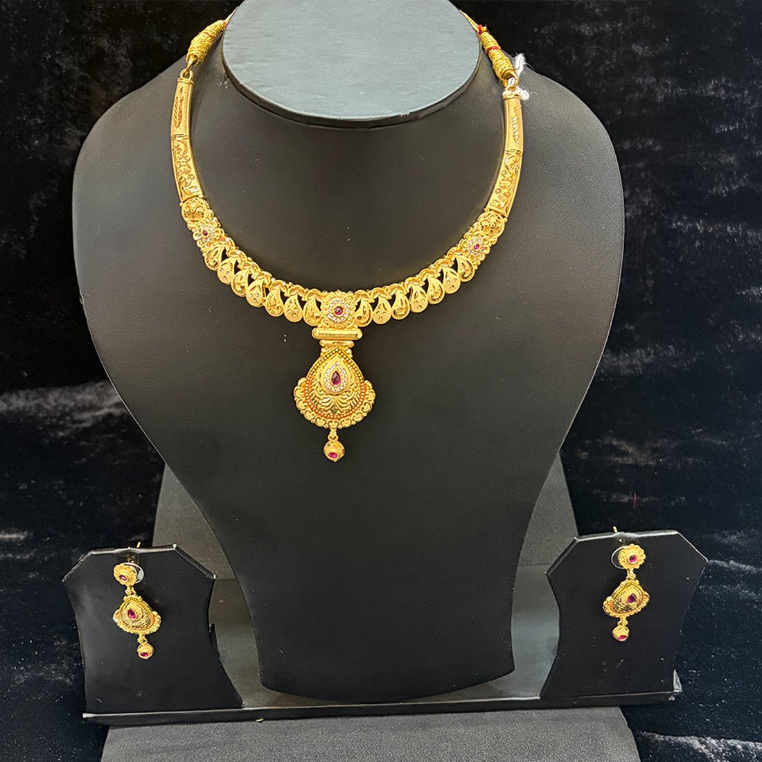 Pink Buds Evil Eye Silver Anklet